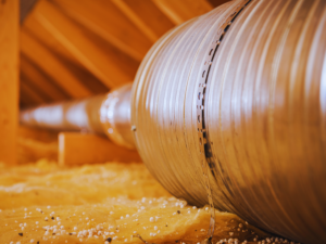 HVAC ductwork in attic space